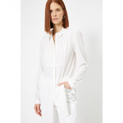 Koton Women's White Button Detailed Tunic