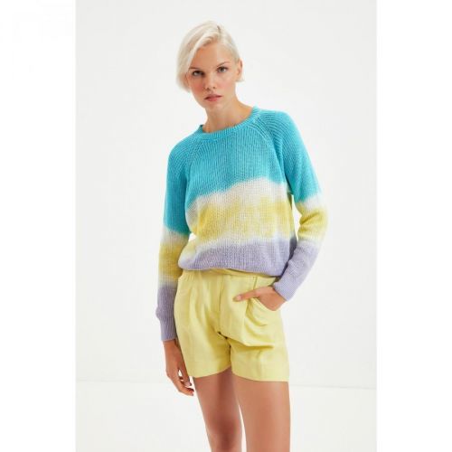 Trendyol Blue Crew Neck Knitwear Sweater