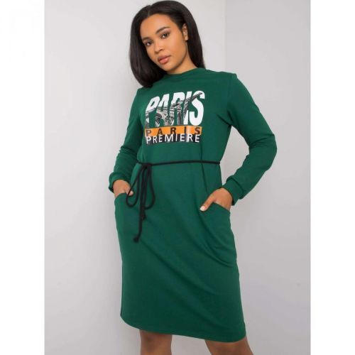 Green plus size dress with a print