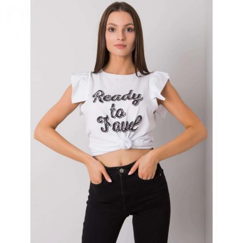 Women's white blouse with a print