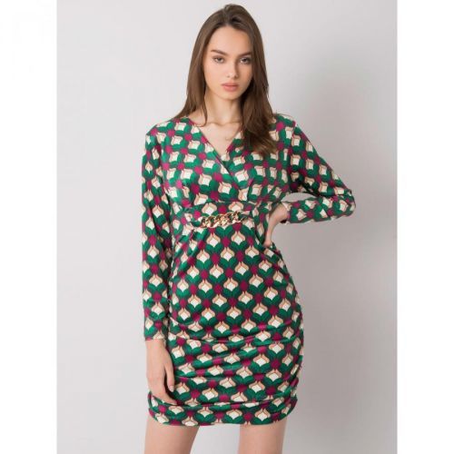 Green fitted velor dress