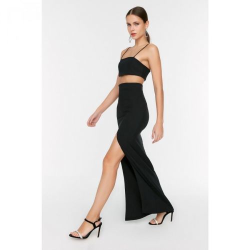 Trendyol Black Slit Detail Bottom-Top Set