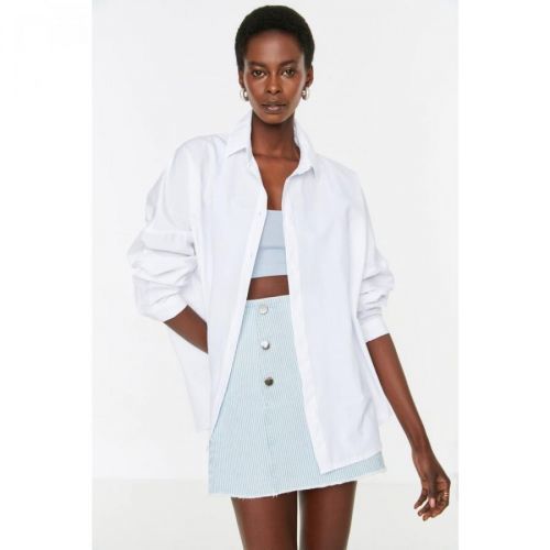 Trendyol Ecru Oversize Shirt