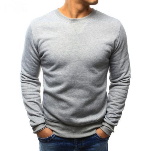 Gray men's sweatshirt without hood BX4822