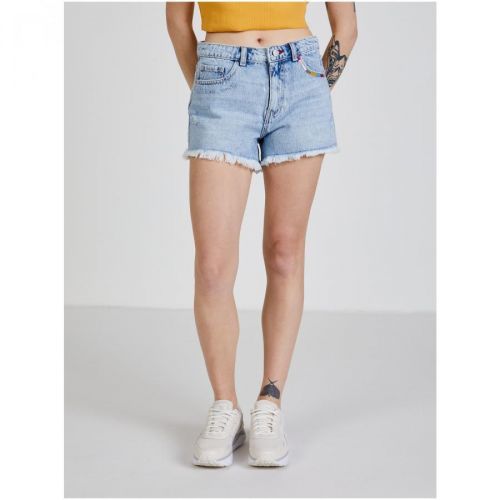 TALLY WEiJL Light Blue Women's Denim Shorts with Decorative Details TALLY WE - Women