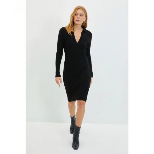 Trendyol Black Polo Neck Sweater Dress