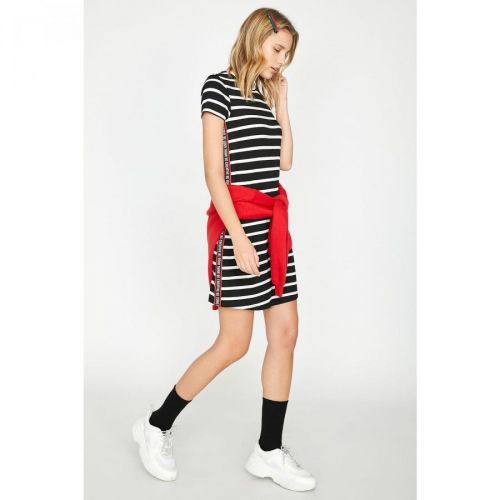 Koton Women's Black Striped Dress