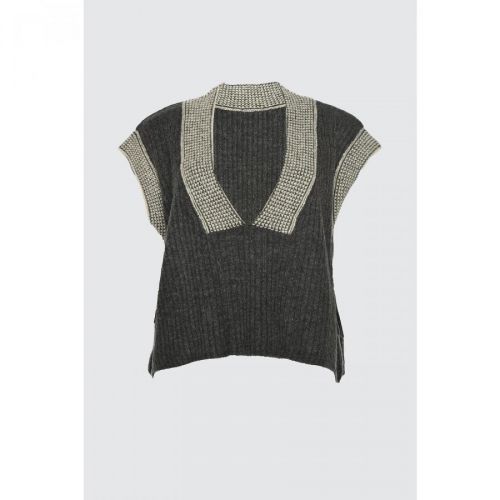 Trendyol Anthracite Collar Detailed Knitwear Sweater