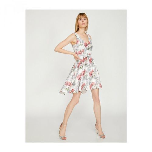 Koton Women's Patterned Dress Evening Dress