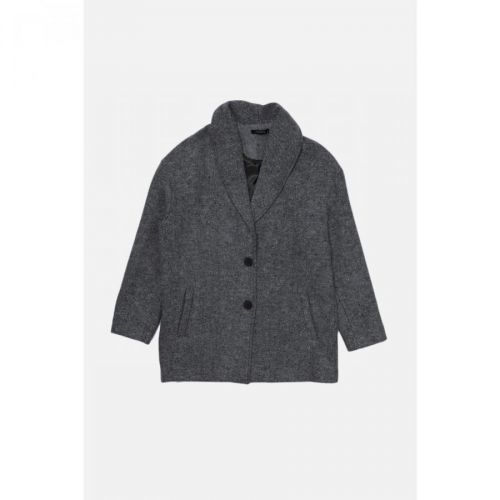 Trendyol Black Oversize Button Closure Wool Cachet Coat