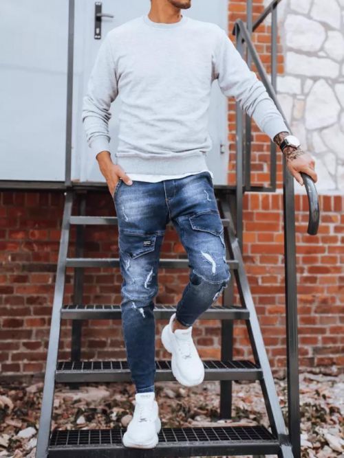 Men's blue cargo trousers Dstreet UX3281