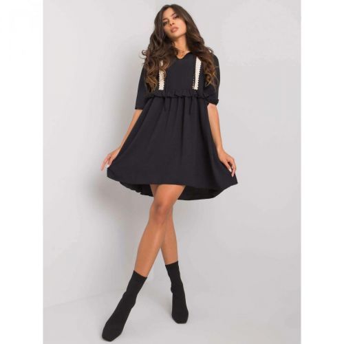 RUE PARIS Black knee-length dress