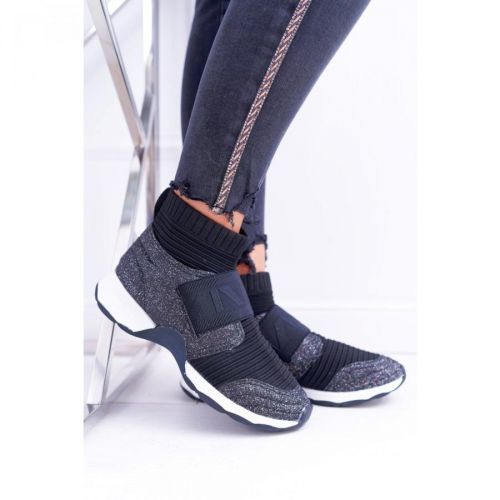 Women’s Sport Shoes Lu Boo With a Sock Brocade Black Phantom