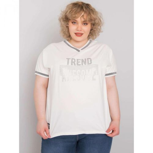 Women's white plus size blouse with an applique