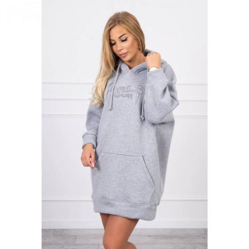 Insulated sweatshirt with embroidered inscription oversize graphite