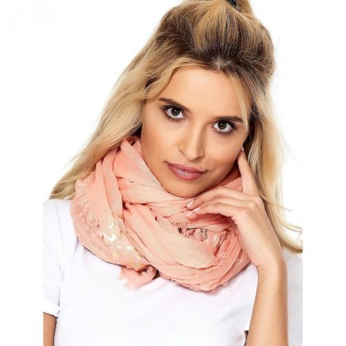 Orange scarf with metallic spots