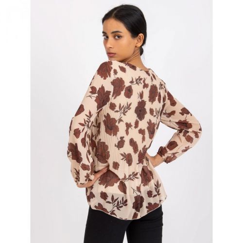 RUE PARIS Long beige and black cape with patterns