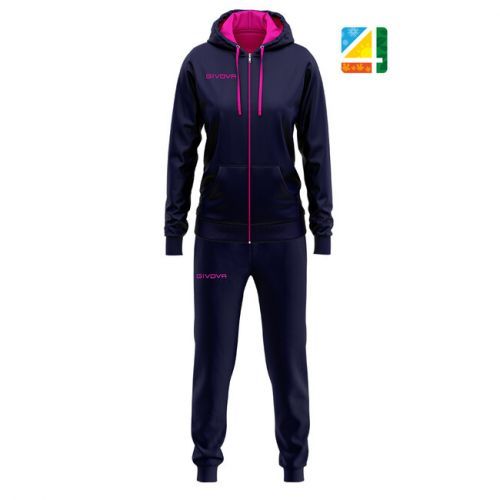 TUTA KING DONNA COTONE TERRY BLU/FUXIA Tg. M