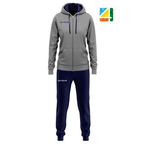 TUTA KING DONNA COTONE TERRY GRIGIO/BLU Tg. XL