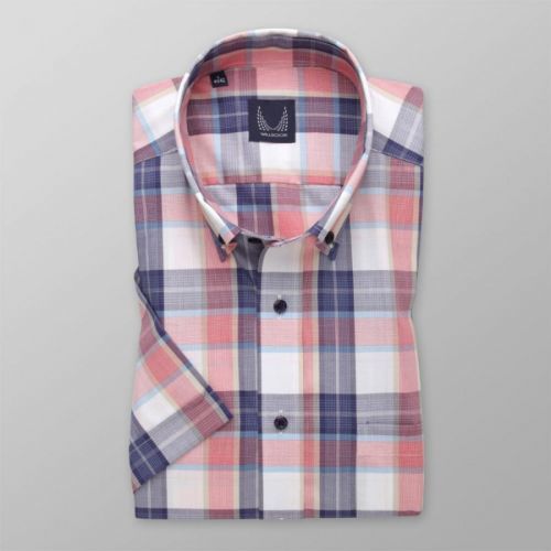 Pánska slim fit košeľa s farebným károvaným vzorom 13870