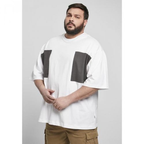 Urban Classics Big Double Pocket Tee white/asphalt - S