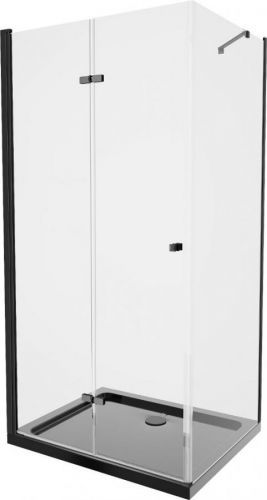 MEXEN/S - Lima sprchovací kút 80x120 cm, transparent, čierna + čierna vanička so sifónom 856-080-120-70-00-4070B
