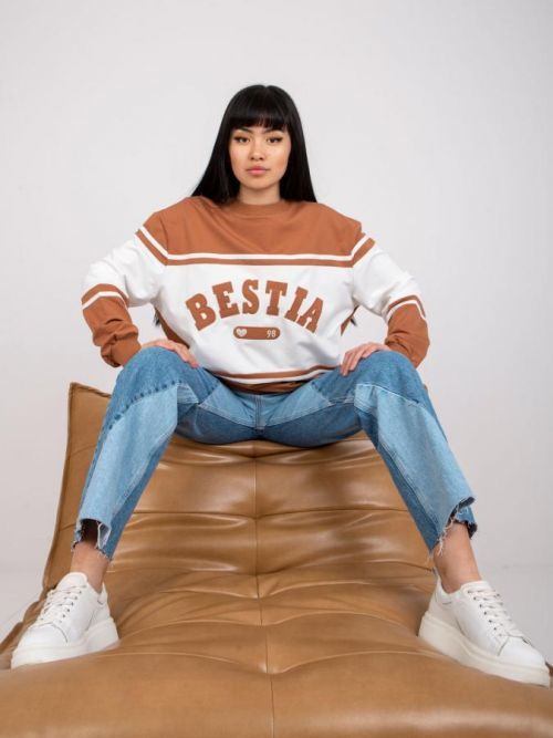 Blúzka-FA-BL-7699.04P-bielo-hnedá jedna veľkosť