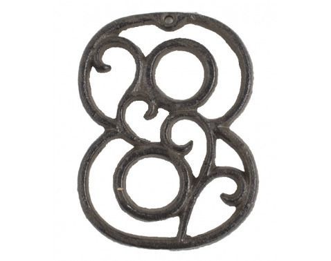 Domové číslo 8, hnedá liatina%