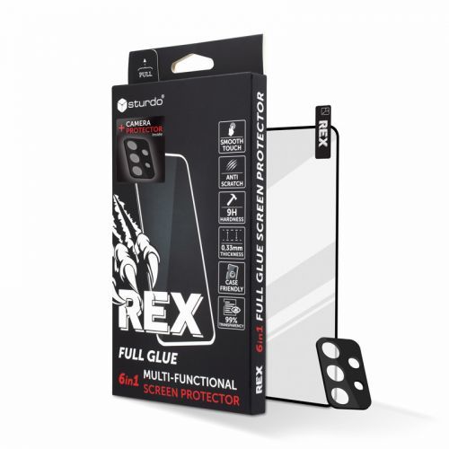 Sturdo Rex protective glass + Camera protection Samsung Galaxy A53, čierne, 6v1