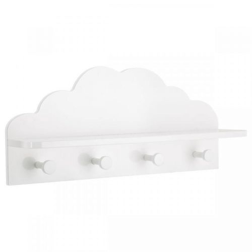 Nástěnný věšák s poličkou Cloud bílý