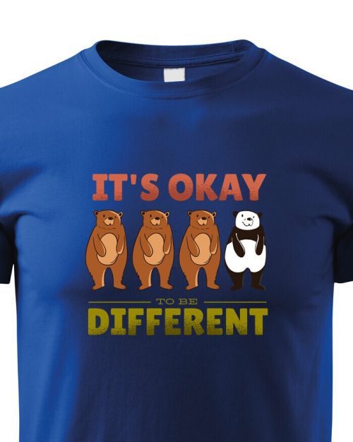 Dětské tričko IT'S OKAY TO BE DIFFERENT - triko s pandou