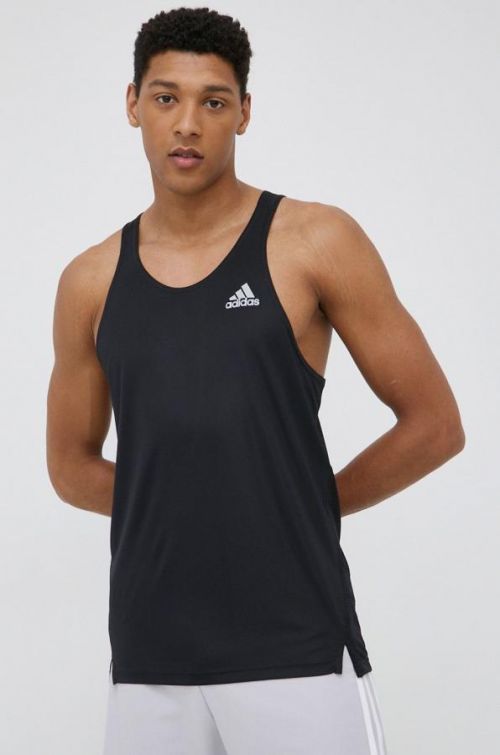 Bežecké tričko adidas Performance Own The Run čierna farba,