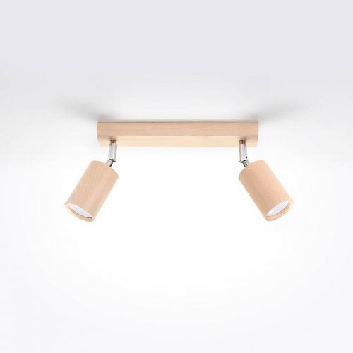 Nástenná lampa Rinne 2 prírodné drevo