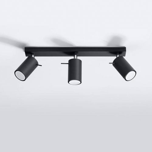 Stropná lampa Tigus 3 čierna
