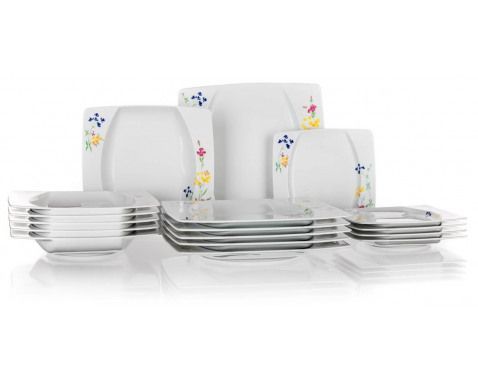 Sada tanierov(18 dielov) Eye, kvetinový motív%