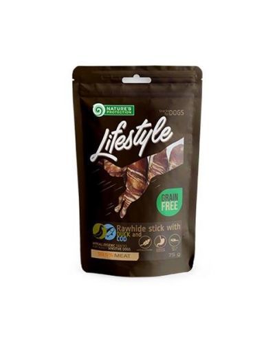 Pamlsok Natures P Lifestyle dog Rawhide duck & cod stick 12x75 g
