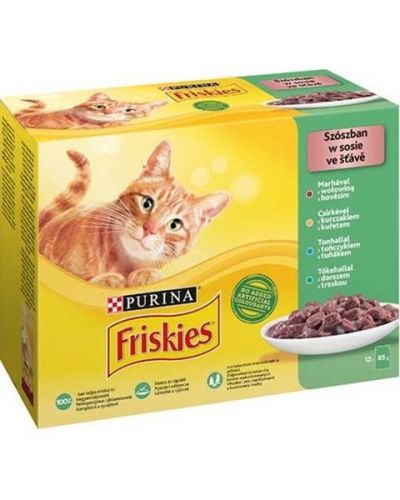 Nestlé Friskies cat Multipack hovädzie&kura&tuniak&treska kapsička 12x85 g
