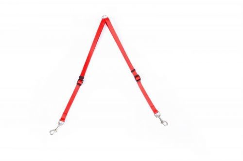 Vodítko DUVO+ Nylon Spojka s dvomi karabínami na vodítko červená 40-70 cm/ 15 mm