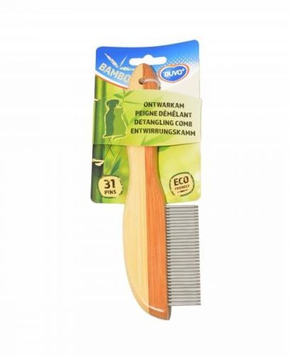 Hrebeň DUVO+ vyčesávač 31 zubov bambus 21 cm