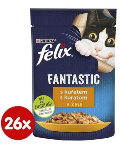 Nestlé FELIX Fantastic cat kura želé kapsička 26x85 g