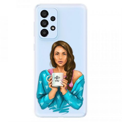 Odolné silikónové puzdro iSaprio - Coffe Now - Brunette - Samsung Galaxy A33 5G