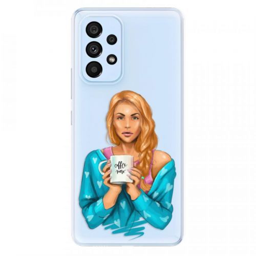 Odolné silikónové puzdro iSaprio - Coffe Now - Redhead - Samsung Galaxy A53 5G