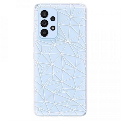 Odolné silikónové puzdro iSaprio - Abstract Triangles 03 - white - Samsung Galaxy A53 5G