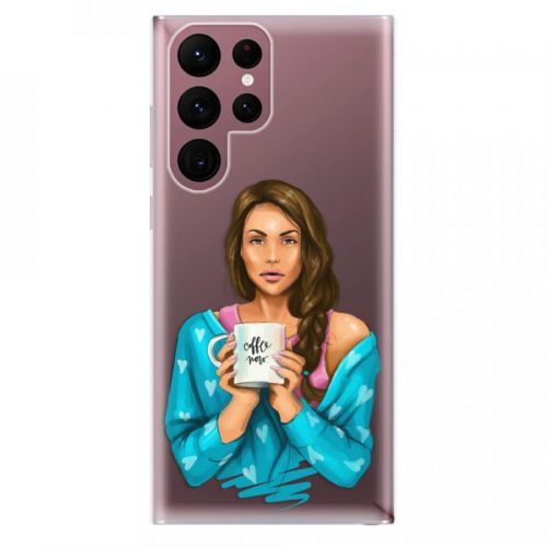 Odolné silikónové puzdro iSaprio - Coffe Now - Brunette - Samsung Galaxy S22 Ultra 5G
