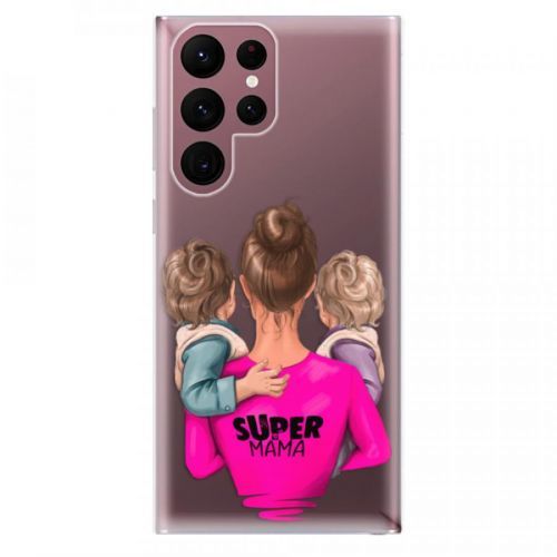 Odolné silikónové puzdro iSaprio - Super Mama - Two Boys - Samsung Galaxy S22 Ultra 5G
