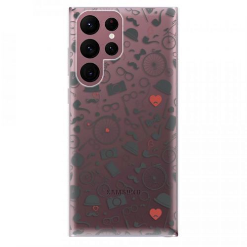 Odolné silikónové puzdro iSaprio - Vintage Pattern 01 - black - Samsung Galaxy S22 Ultra 5G