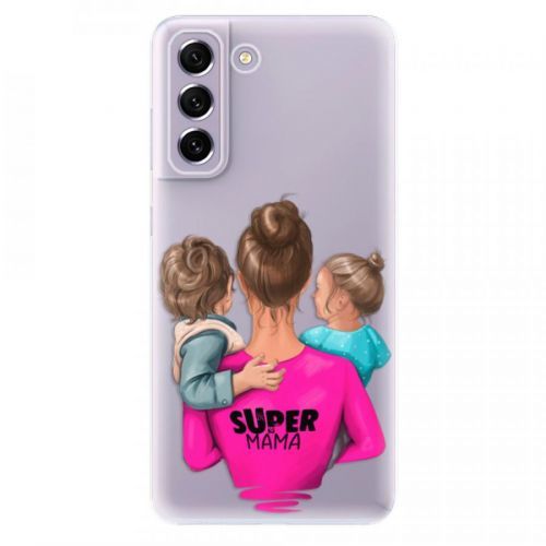 Odolné silikónové puzdro iSaprio - Super Mama - Boy and Girl - Samsung Galaxy S21 FE 5G