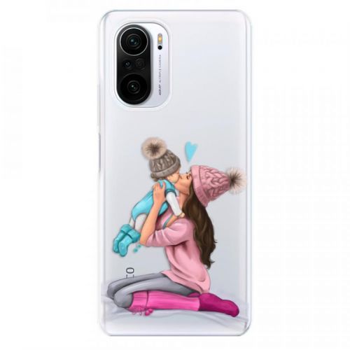 Odolné silikónové puzdro iSaprio - Kissing Mom - Brunette and Boy - Xiaomi Poco F3