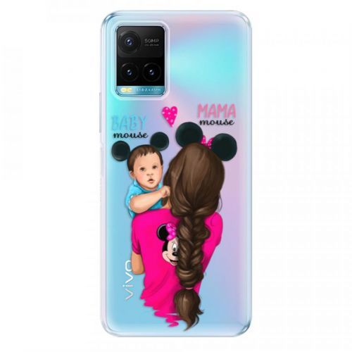 Odolné silikónové puzdro iSaprio - Mama Mouse Brunette and Boy - Vivo Y21 / Y21s / Y33s
