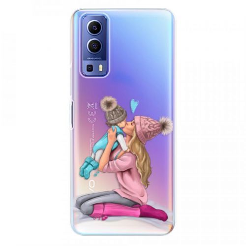 Odolné silikónové puzdro iSaprio - Kissing Mom - Blond and Boy - Vivo Y72 5G
